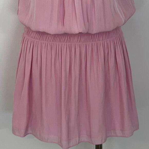 Ramy Brook Paris Halter Sleeveless Mini Dress Smocked Waist Pink M NWT - Picture 5 of 13